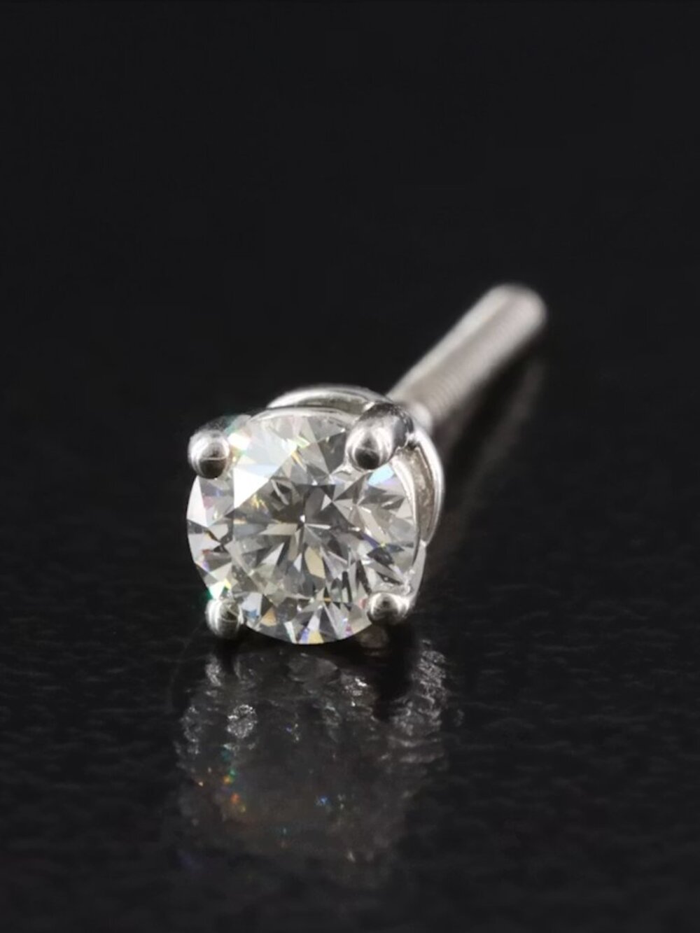 Tiffany & Co. Platinum 0.36 CTW Diamond Solitaire Stud Earrings - Picture 7 of 10